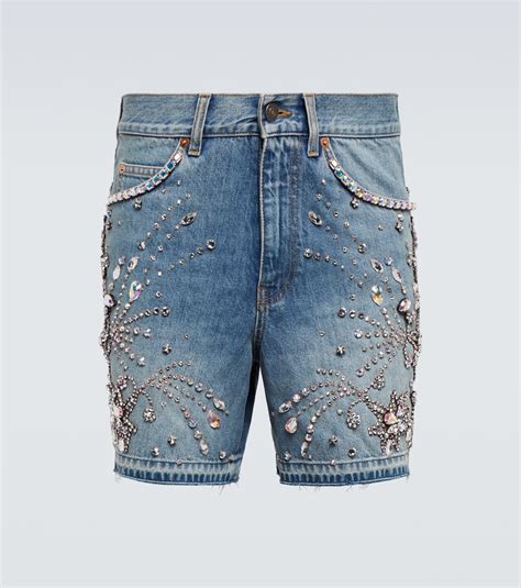 gucci shorts damen|Gucci denim shorts.